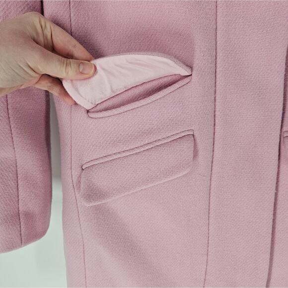 J Crew Pink Italian Stadium Cloth Wool Blend Cocoon Coat 0 - Picture 4 of 10